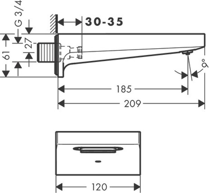 Излив для ванны Hansgrohe Metropol 32543670