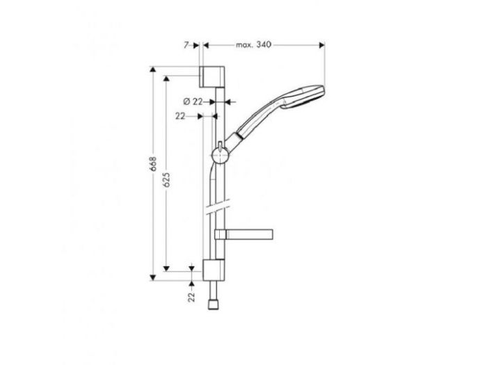 Душевой гарнитур Hansgrohe Croma 100 мulti/Unica’C 65cm 27775000