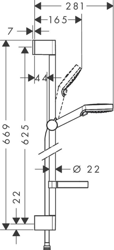 Душевой гарнитур Hansgrohe Crometta Vario 65см 26553400