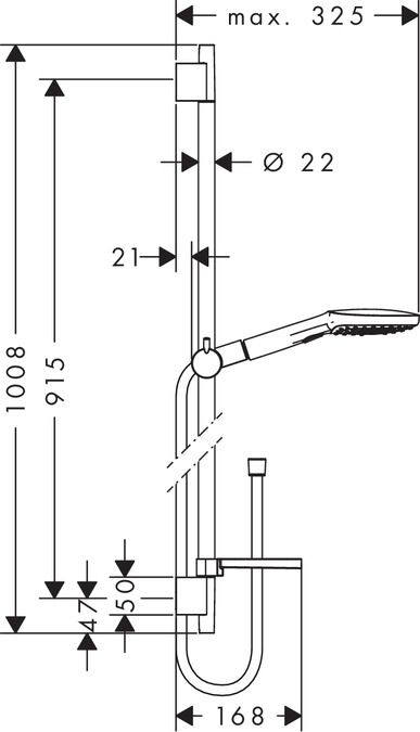 Душевой гарнитур Hansgrohe Raindance Select 120 3jet 90 (хром) 26621000