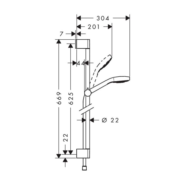 Душевой гарнитур Hansgrohe Croma Select S Vario 65см 26562400