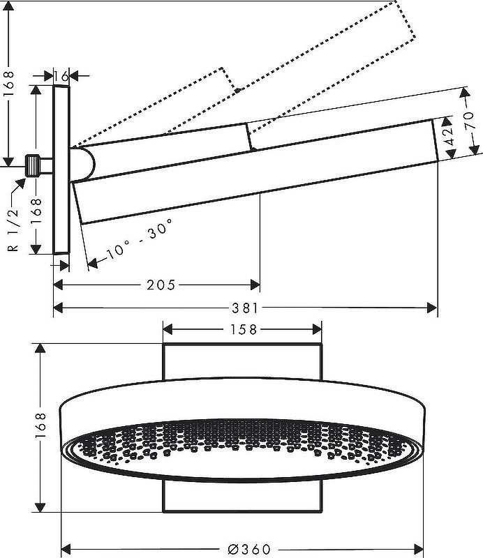 Верхний душ Hansgrohe Rainfinity 26230700