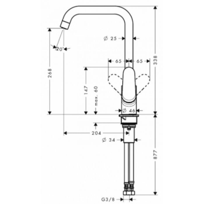 Смеситель для кухни Hansgrohe Focus E2 сталь 31820800