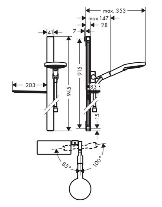 Душевой гарнитур Hansgrohe Raindance Select S 120 3jet Unica E 27648400