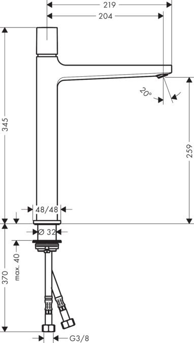 Смеситель для раковины Hansgrohe Metropol Select 260 32572000