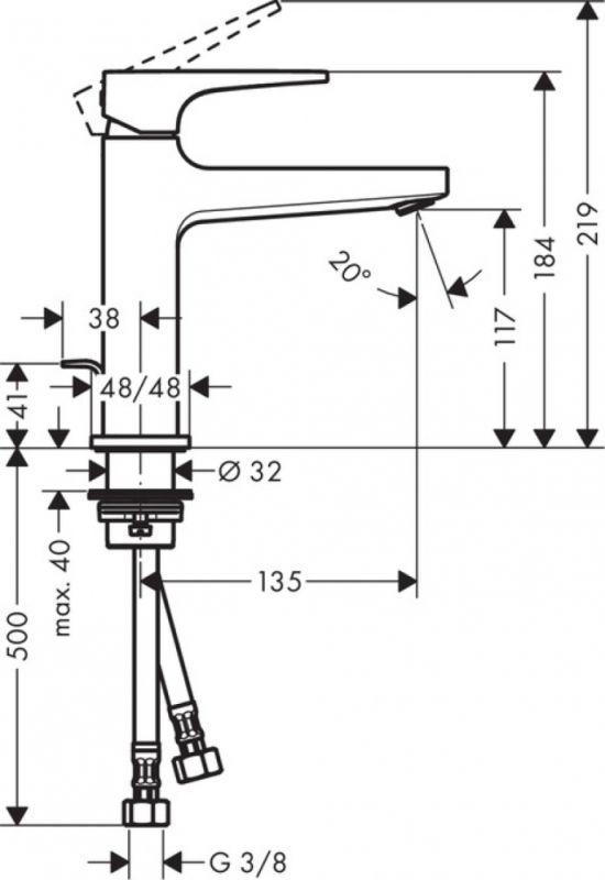 Смеситель для раковины Hansgrohe Metropol 110 32506000