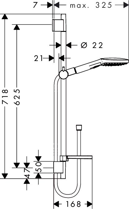 Душевой гарнитур Hansgrohe Raindance Select 120 3jet 65 (хром/белый) 26620400