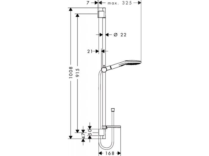 Душевой гарнитур Hansgrohe Raindance Select 120 3jet 90 (хром/белый) 26621400