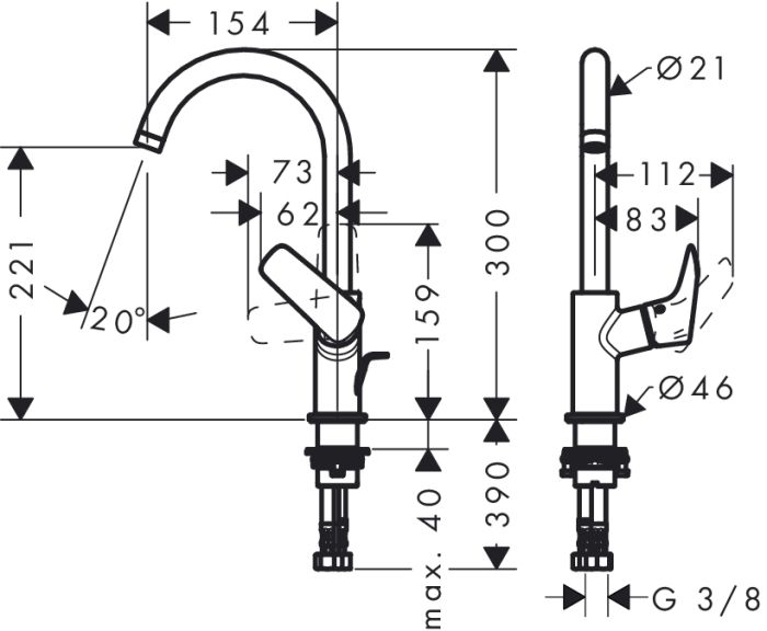 Смеситель для раковины Hansgrohe Logis 71130000