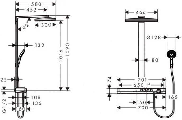 Душевая система Hansgrohe Rainmaker Select 460 3jet Showerpipe 27106400