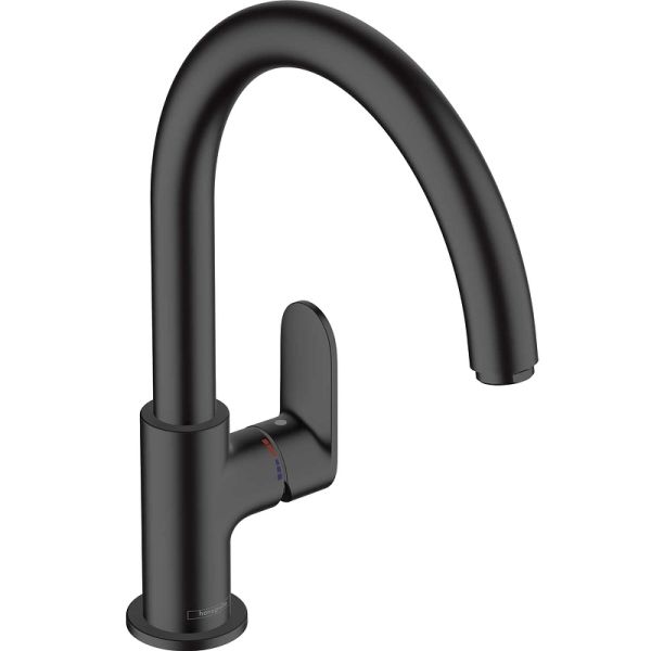 Кухонный смеситель 260 однорычажный с поворотным изливом Hansgrohe Vernis Blend M35 71870670 черный