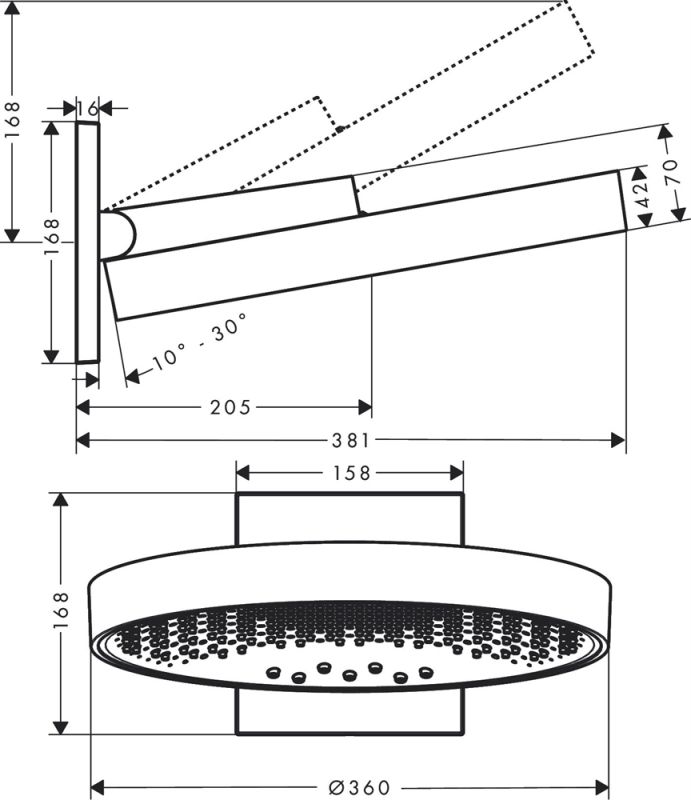 Верхний душ Hansgrohe Rainfinity 360 3jet 26234000