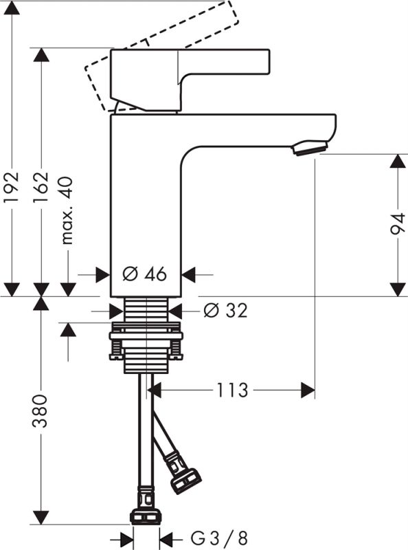 Смеситель Hansgrohe Metris S для раковины 31068000, хром