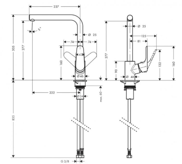 Смеситель для кухни Hansgrohe Focus 31817670