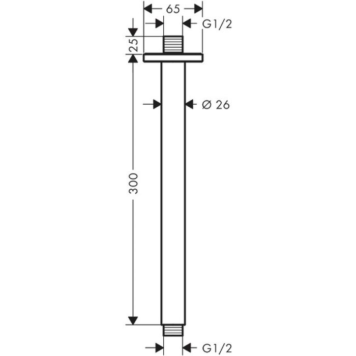 Потолочное подсоединение 300 мм Hansgrohe Vernis Shape 26407670 черный