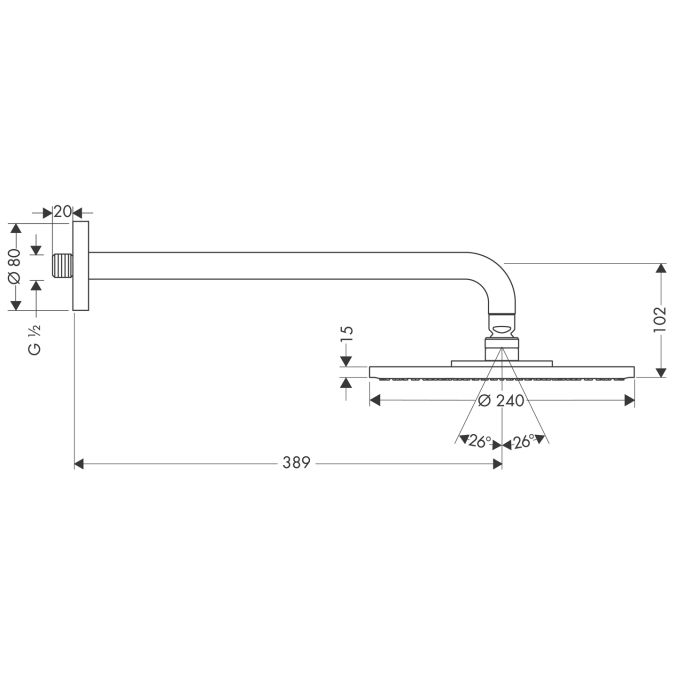 Верхний душ Hansgrohe Raindance S 240 Air 27474000