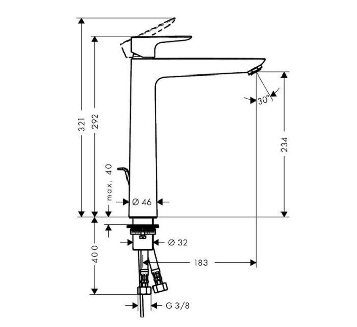 Смеситель для раковины Hansgrohe Talis E 240 71716000