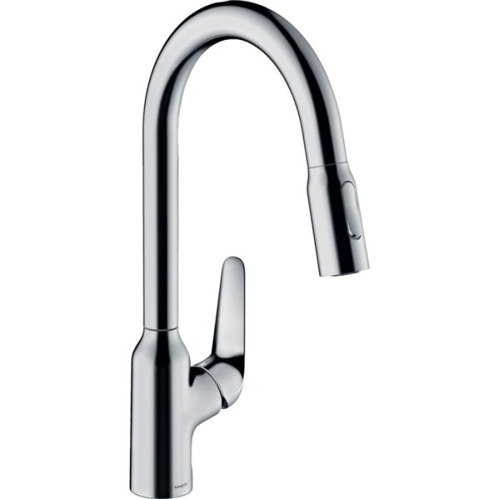 Кухонный смеситель однорычажный, 220, с вытяжным душем, 2jet Hansgrohe 71800000, хром