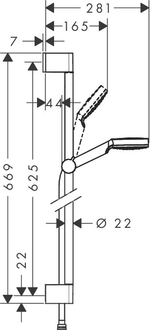 Душевой гарнитур Hansgrohe Crometta 1jet 650 26533400