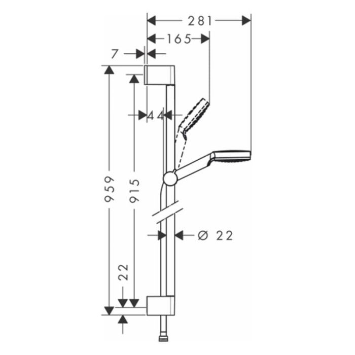 Душевой гарнитур Hansgrohe Crometta Vario 90см 26536400