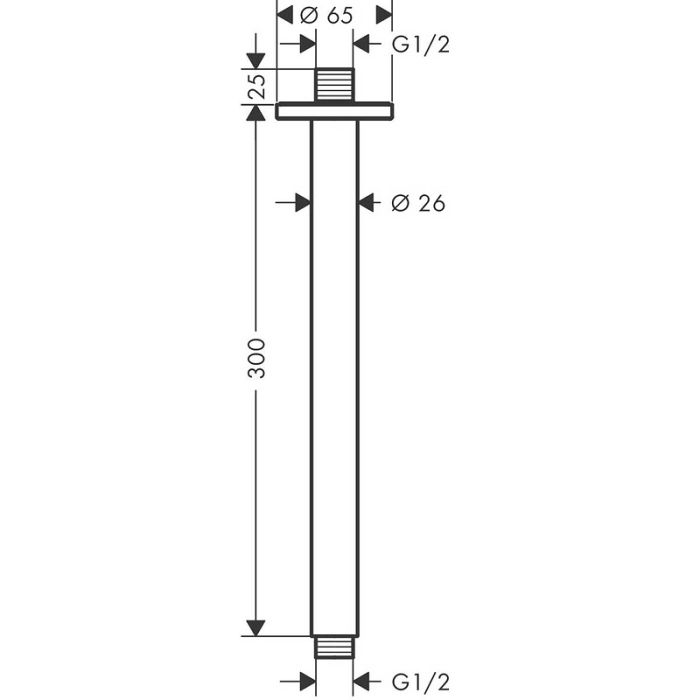 Потолочное подсоединение 300 мм Hansgrohe Vernis Blend 27805670 черный