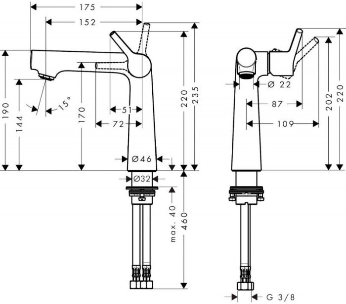 Смеситель для раковины Hansgrohe Talis S 72116000, хром