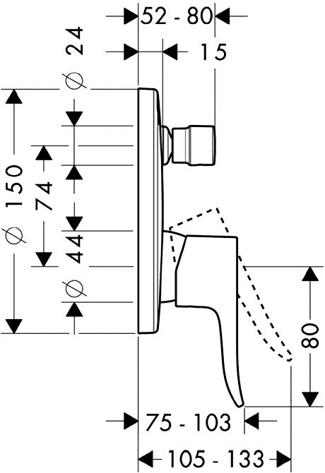 Смеситель для ванны Hansgrohe Metris 31493000