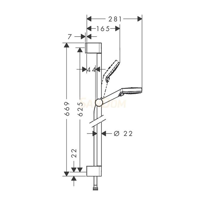 Душевой гарнитур Hansgrohe Crometta Vario 65см 26532400