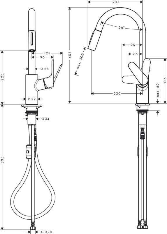 Смеситель для кухни Hansgrohe Focus под сталь 31815800