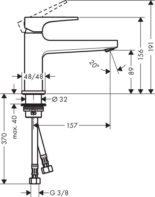 Смеситель для раковины Hansgrohe Metropol 100 32502000