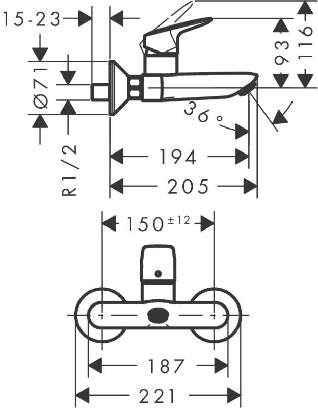 Cмеситель для раковины Hansgrohe Logis 71225000, хром