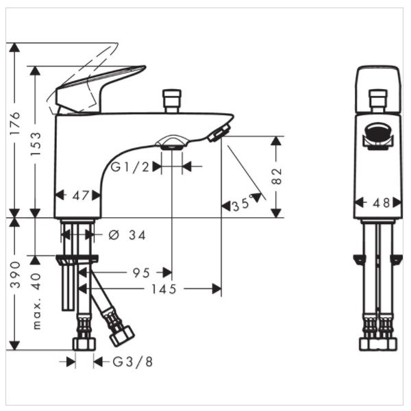 Смеситель для ванны Hansgrohe Logis 71312000