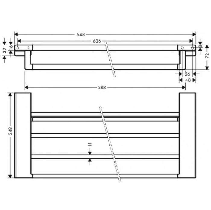 Полка для полотенец AddStoris Hansgrohe 41751700, матовый белый