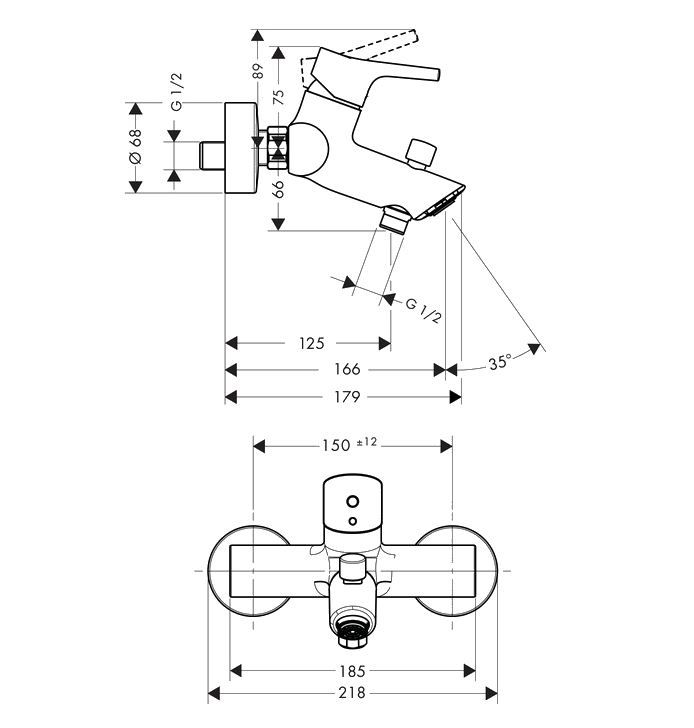 Смеситель для ванны Hansgrohe Talis S 72400000