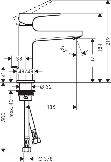 Смеситель для раковины Hansgrohe Metropol 110 74506000