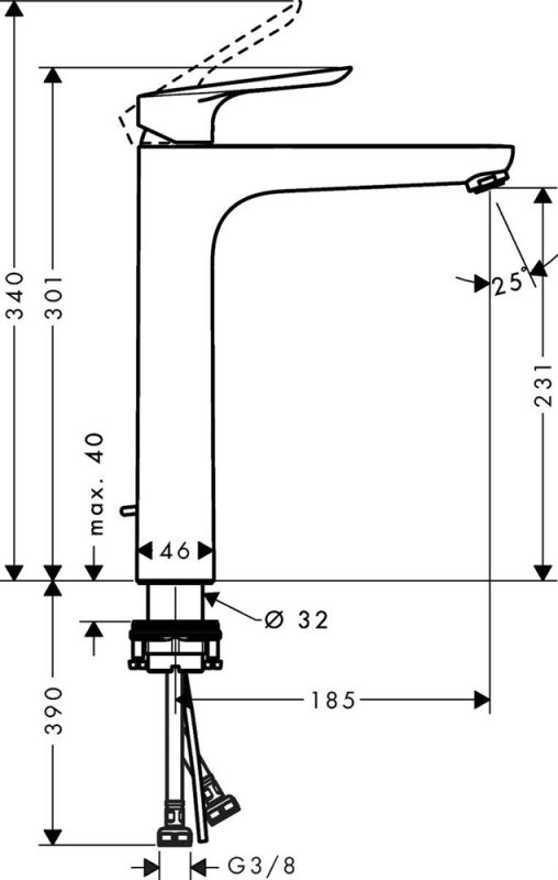 Смеситель для раковины Hansgrohe Logis E 71162000