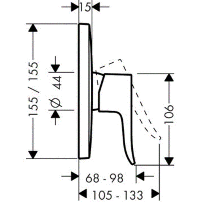 Смеситель для душа Hansgrohe Metris 31456000 (внешняя часть)