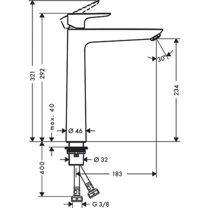 Смеситель для раковины Hansgrohe Talis E 71717140 бронза