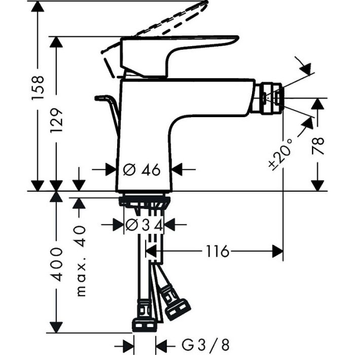 Смеситель для биде Hansgrohe Talis E 71720990