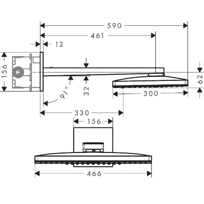 Верхний душ Hansgrohe Rainmaker Select 460 2jet 24005600