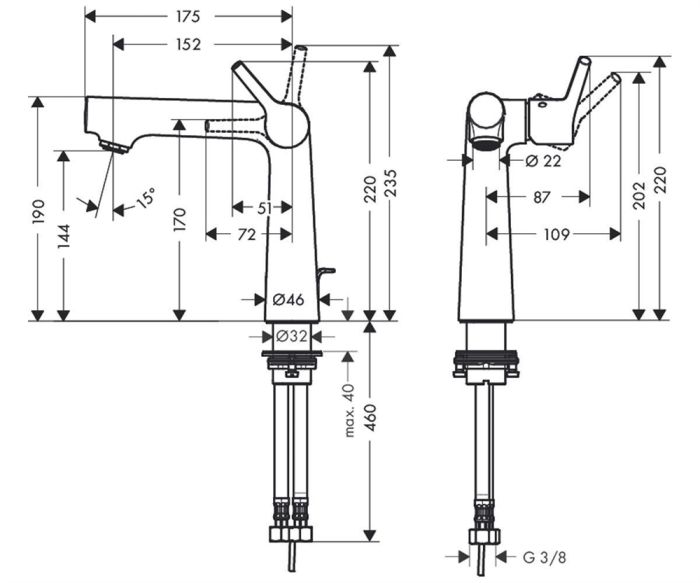 Смеситель для раковины Hansgrohe Talis S 72113000