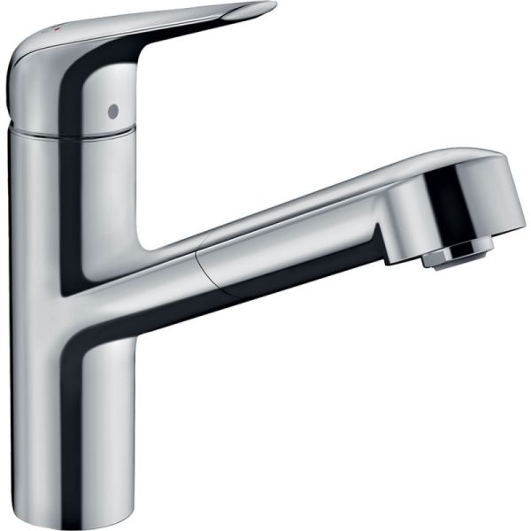 Кухонный смеситель Hansgrohe Focus M42, однорычажный с вытяжным изливом 71814000, хром