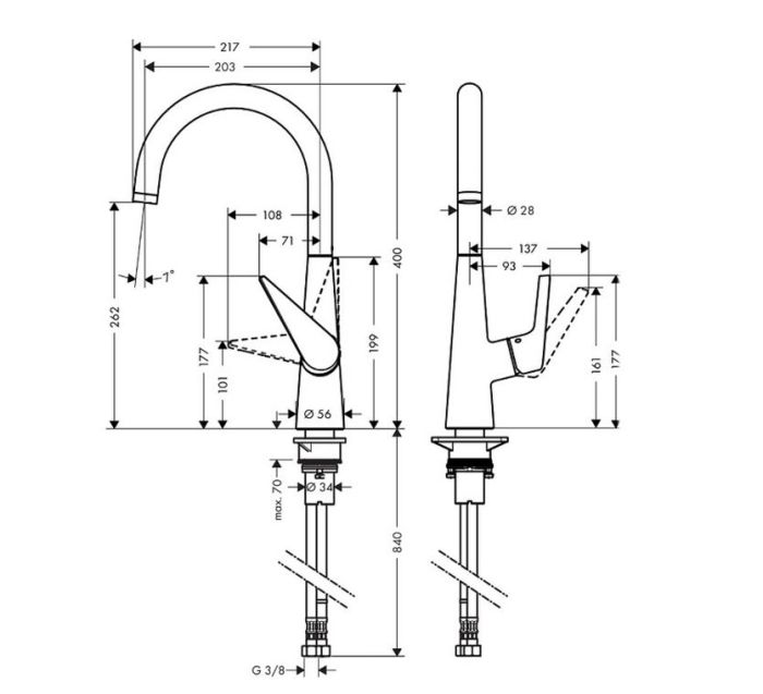 Смеситель для кухни Hansgrohe Talis S 260 72810000