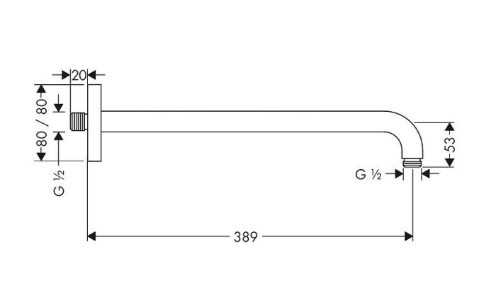 Держатель душа Hansgrohe E 389мм G 1/2 27446000