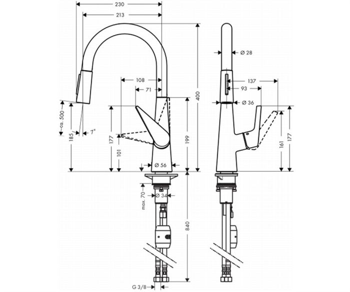 Смеситель для кухни Hansgrohe Talis S 200 72813000