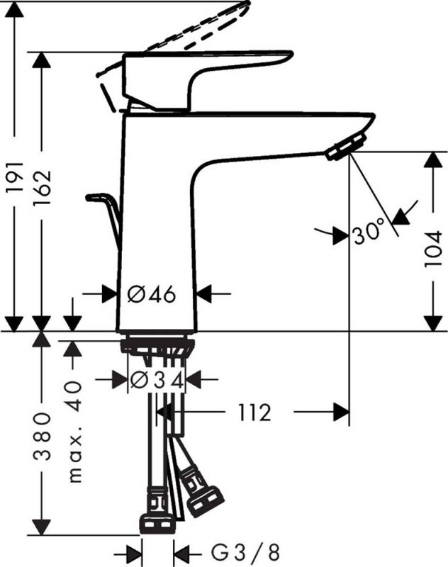 Смеситель для раковины Hansgrohe Talis E 71710670