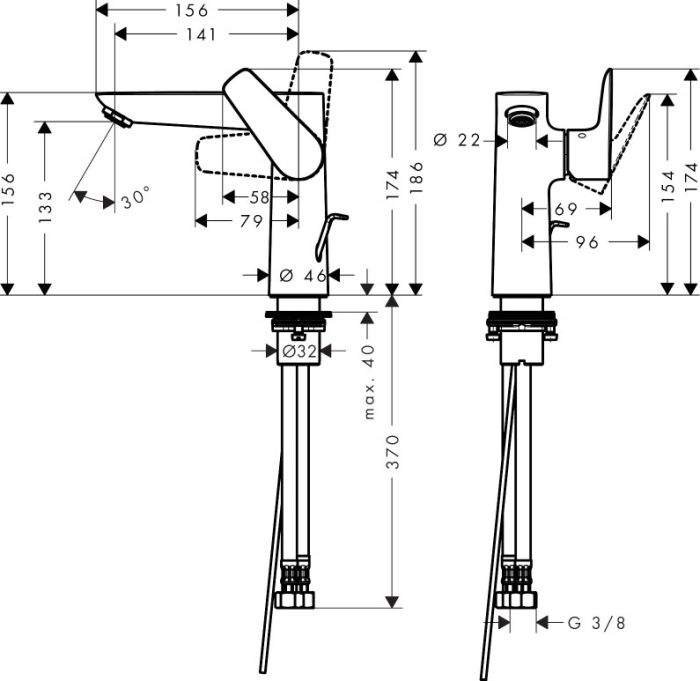 Смеситель для раковины Hansgrohe Talis E 71754670