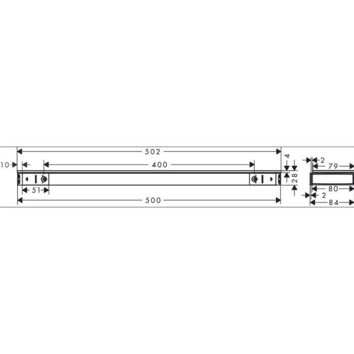 Полка Hansgrohe Rainfinity Shelf 500 26844700, хром