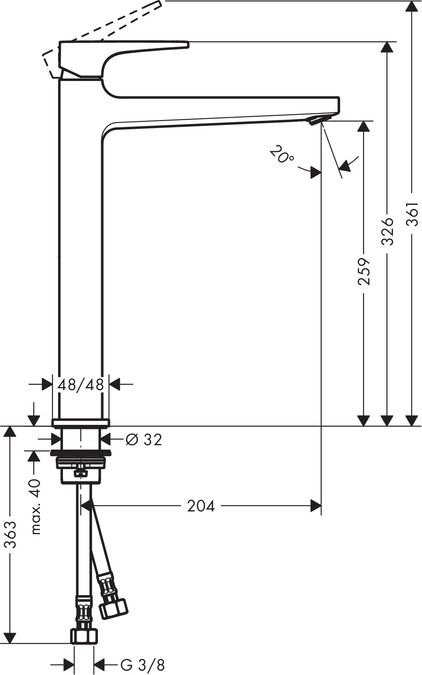 Смеситель для раковины Hansgrohe Metropol 260 74512000