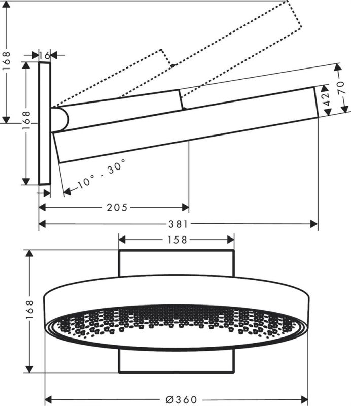 Верхний душ Hansgrohe Rainfinity 360 1jet 26230000